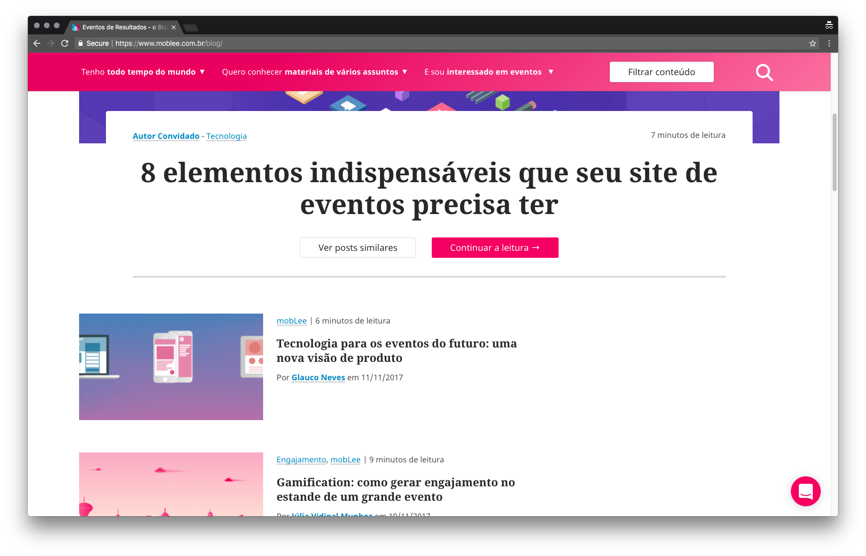 imagem da busca e filtros do novo site da moblee