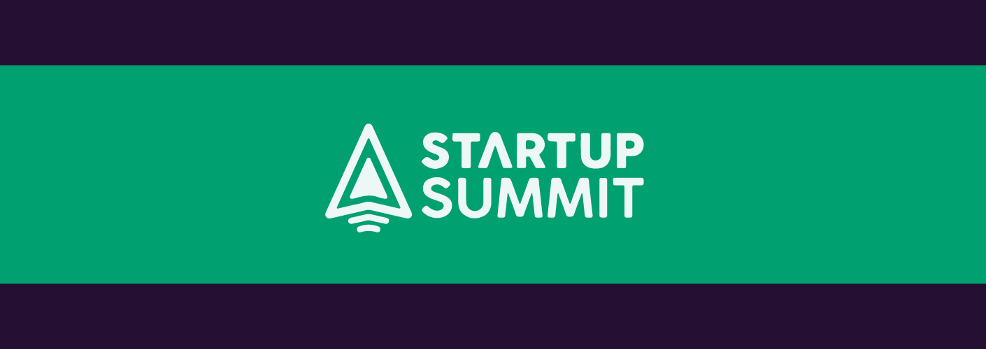 imagem com o logo e cores do startup summit sc