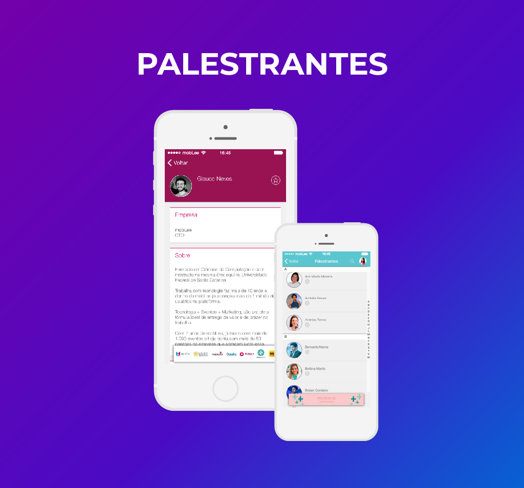 imagem dos palestrantes no app-100