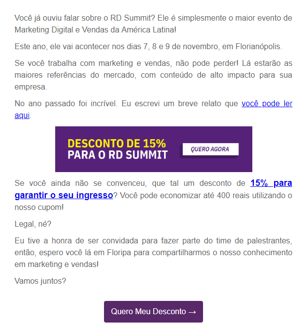 modelo de email RD Summit