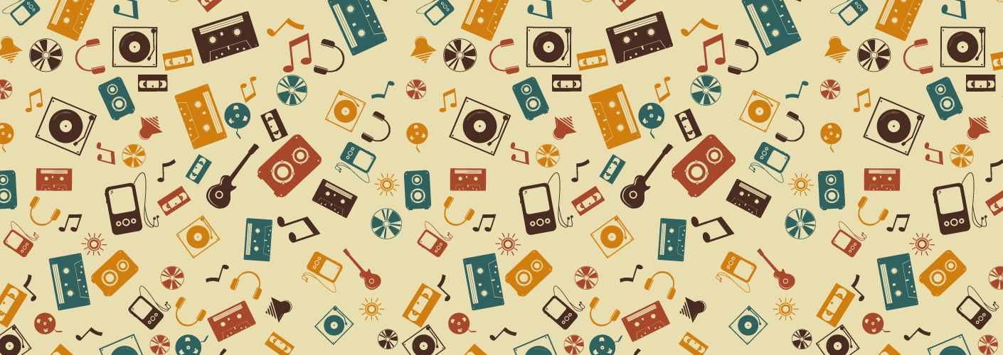 pattern com instrumentos musicais representando a música para eventos corporativos feiras e congressos