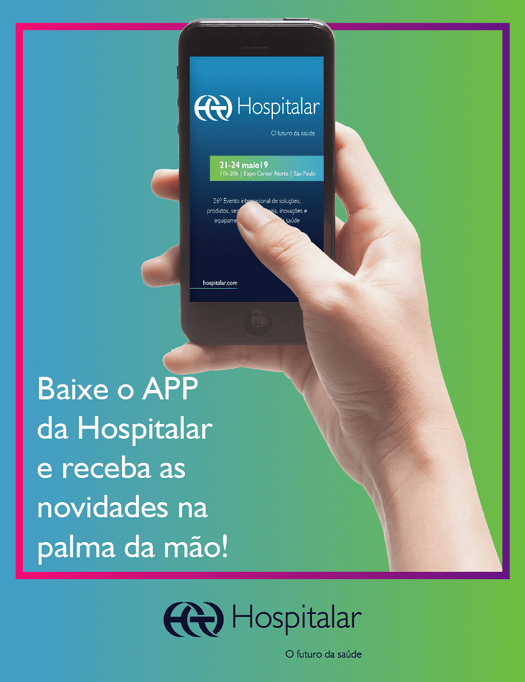 divulgação do aplicativo da Feira Hospitalar