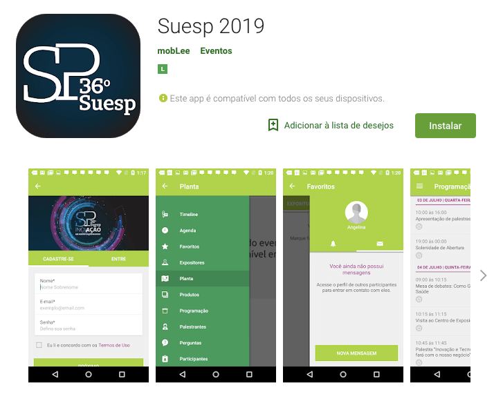 Imagem de divulgação do aplicativo do evento Suesp 2019