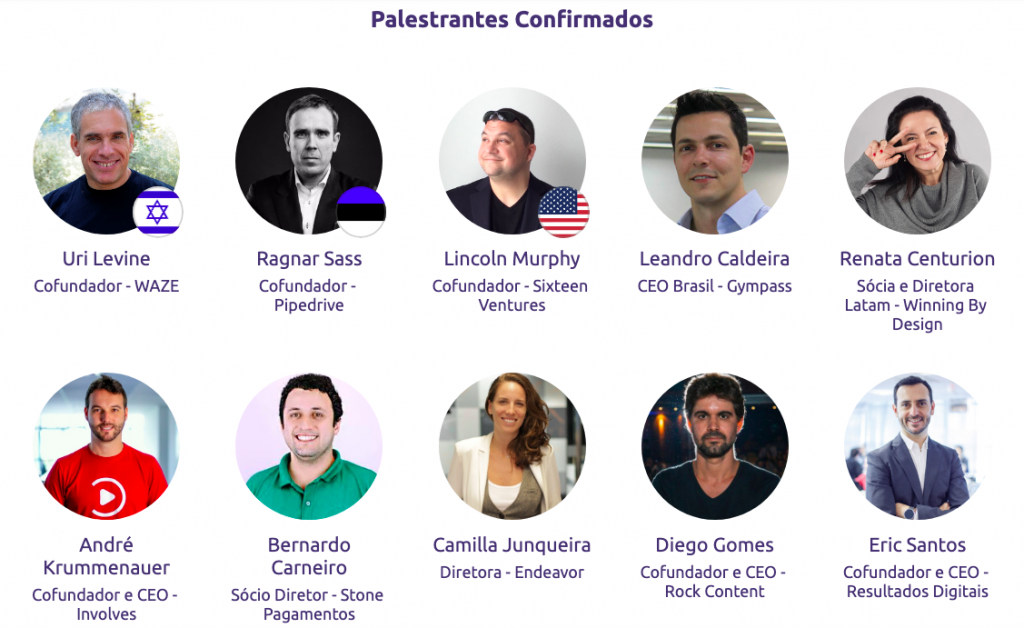 palestrantes do evento Startup Summit 2019