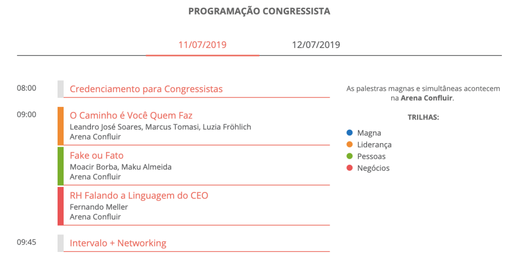 programação do evento concarh