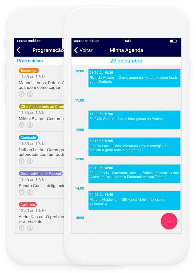 Agenda interativa - mobLee engage